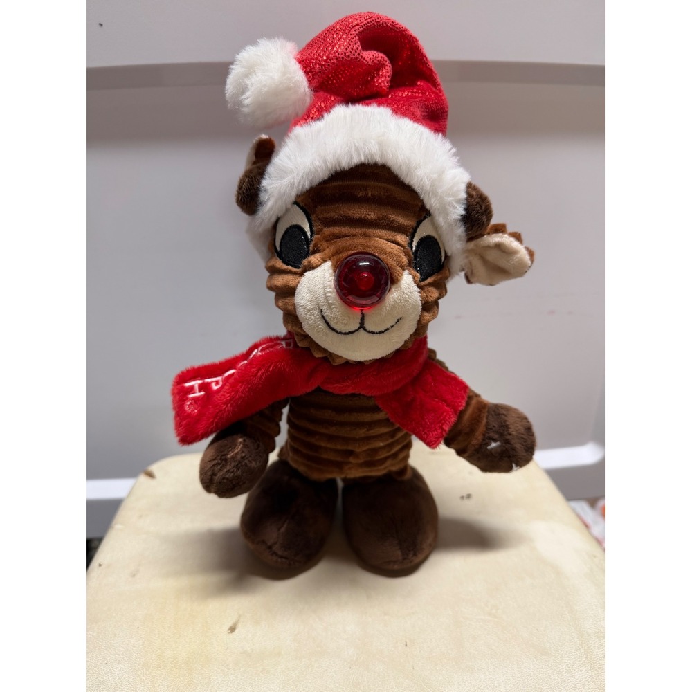 Rudolph the Red-Nosed Reindeer Animated SING Light Up Nose Plush  Christmas Toy
